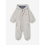 Combinaison � capuche anti - pluie b�b� doubl�e maille polaire sable