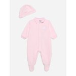 Combinaison fille avec bonnet rose clair