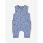 Combinaison en gaze de coton naissance bleu