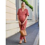 Combinaison de grossesse en gaze de coton bio terracotta