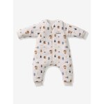 Combinaison petit elephant, manches longues amovibles blanc imprim