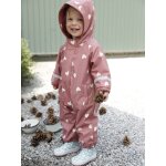 Combinaison de pluie imprime  capuche bb double polaire vieux rose