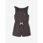 Combinaison short fille bi mati�re gris ardoise