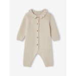 Combinaison en tricot bébé col en crochet écru Combinaison en tricot bébé col en crochet écru