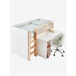 Combiné lit mezzanine + bureau coulissable gecko blanc Combiné lit mezzanine + bureau coulissable gecko blanc