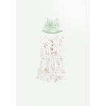Combishort bb + chapeau en gaze de coton arya ecru