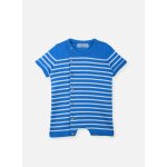 Combishort b�b� en coton bleu / ecru