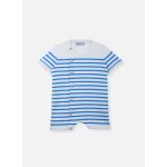 Combishort b�b� en coton ecru / bleu