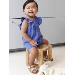 Combishort b�b� fille broderie bleu �lectrique