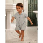 Combishort b�b� fille denim denim bleached