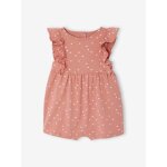 Combishort bb fille manches volantes rose