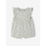 Combishort bb fille manches volantes vert de gris