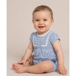 Combishort b�b� fille raye blanc / bleu