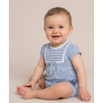 Combishort b�b� fille raye blanc / bleu