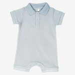 Combishort b�b� en maille piqu�e bleu