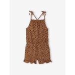 Combishort  bretelles imprim fille beige