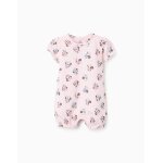 Combishort en coton avec motif minnie rose clair