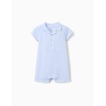 Combishort en coton � rayures bleu clair