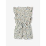 Combishort fille gaze de coton � volants �cru