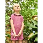 Combishort en gaze de coton fille pivoine