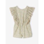 Combishort  volants crmonie fille vanille