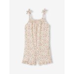 Combishort  volants fille blanc imprim