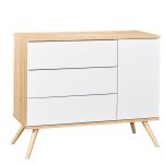 Commode 1 porte 3 tiroirs en bois - seventies blanc Commode 1 porte 3 tiroirs en bois - seventies blanc