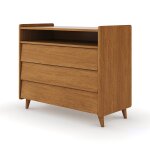 Commode 3 tiroirs bois massif peter noisette
