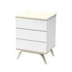 Commode 3 tiroirs en bois - serena blanc