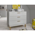 Commode 3 tiroirs dream blanc & chne