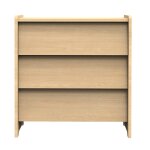 Commode 3 tiroirs fa�ades inclin�es en bois d�cor ch�ne miel - cannelle marron