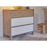 Commode 3 tiroirs nino chne & blanc