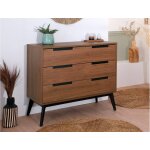 Commode 3 tiroirs vintage octave noyer
