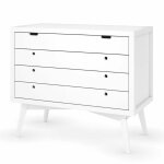 Commode 4 tiroirs bois massif marley blanc Commode 4 tiroirs bois massif marley blanc