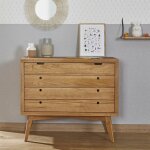 Commode 4 tiroirs bois massif marley bois naturel Commode 4 tiroirs bois massif marley bois naturel