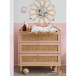 Commode en cannage poésie rose Commode en cannage poésie rose