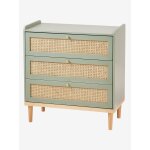 Commode en cannage poésie vert Commode en cannage poésie vert