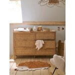 Commode double cannage ella avec 6 tiroirs, profondeur 42cm bois