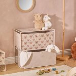 Commode enfant 2 tiroirs imprim� ourson - tissa beige