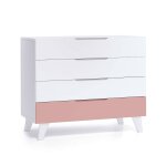 Commode pour enfants (4 tiroirs) quartz rose