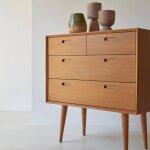 Commode enfant en bois d'acajou massif 4 tiroirs magda 50's naturel
