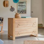 Commode enfant en bois de teck 2 tiroirs minimalys naturel