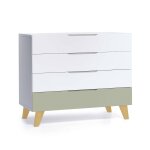 Commode d'enfant avec pieds en bois vert olive