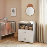 Commode � langer et 1 niche en bois - nao blanc