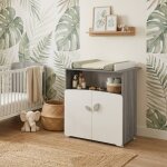 Commode � langer 2 portes en bois - leaf gris