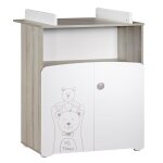 Commode  langer 2 portes en bois - teddy blanc