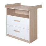 Commode  langer 2 tiroirs 1 niche cabane blanc - chne