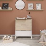 Commode  langer 3 tiroirs dixie blanc et bois