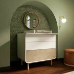 Commode  langer 3 tiroirs sasha blanc et bois
