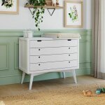 Commode � langer 4 tiroirs bois massif marley blanc